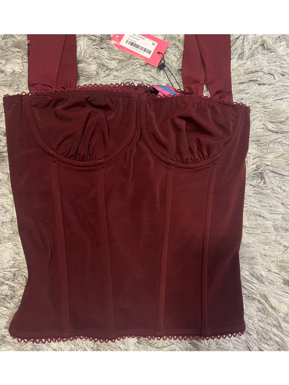 Edikted Wine Red Bustier Top